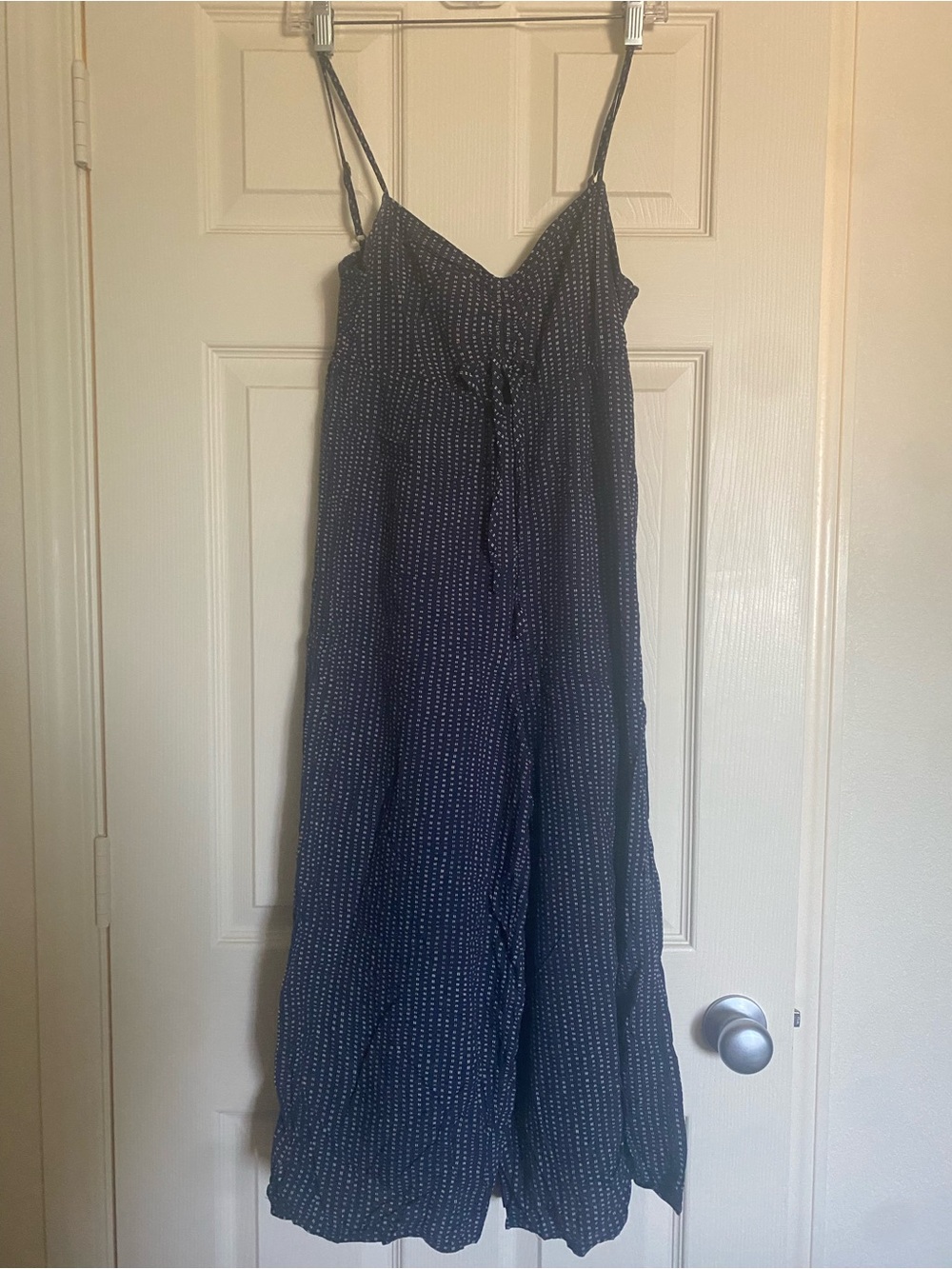 O'Neill Navy Blue Patterned Spaghetti-Strap Jumpsuit